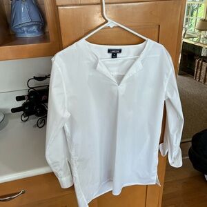 White Land’s End tunic with button detail on cuff